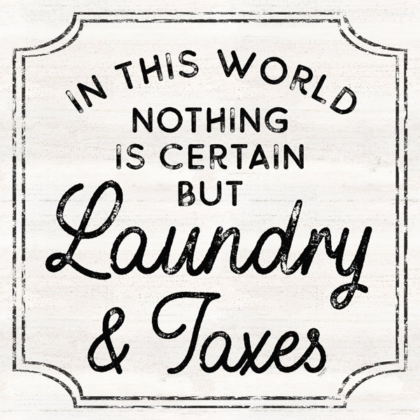 Trinx Zarrion Laundry IIILaundry And Taxes On Canvas by Tara Reed
